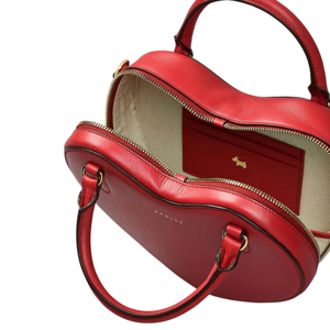 Radley Valentine's Small Crimson Red Leather Crossbody